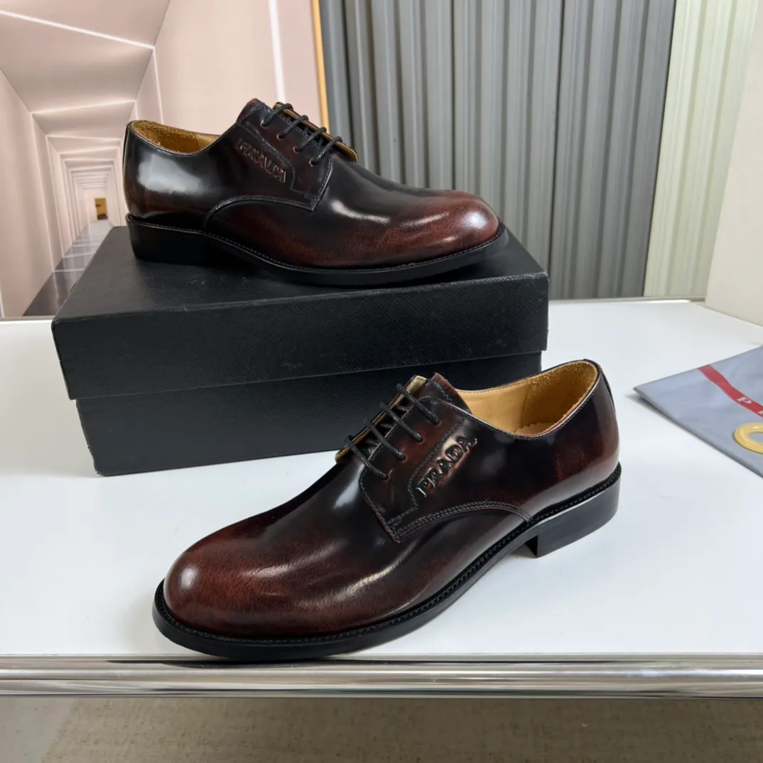 Men's shoes 💰520💰 Prada.PRADA men's business casual leather shoes, 1:1 shipment ⬆️Luxury and noble 👞All imported original brand leather, just to create a more comfortable wearing experience, upper: original open edge beaded cowhide ➕Imported full cow lining, original outsole ✔️36-45 (45 non-returnable)